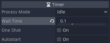 Screenshot of Timer settings with Wait Time set to 0.1 seconds